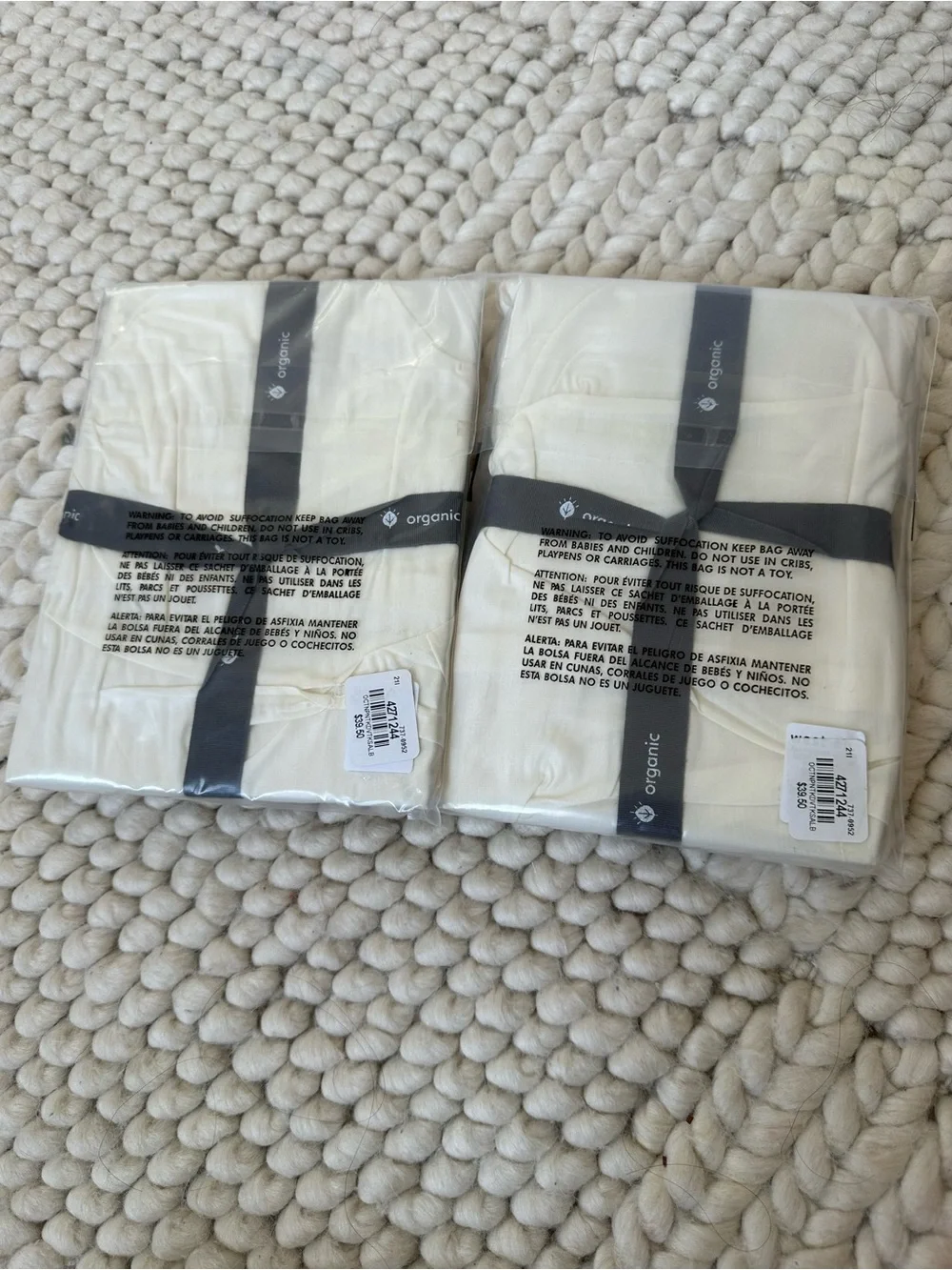 West elm Organic washed cotton precale shams - ivory - set of two